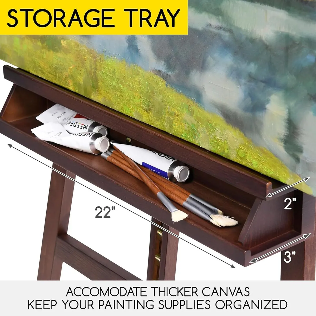 Large Painters Easel Adjustable Solid Beech Wood - Image 4