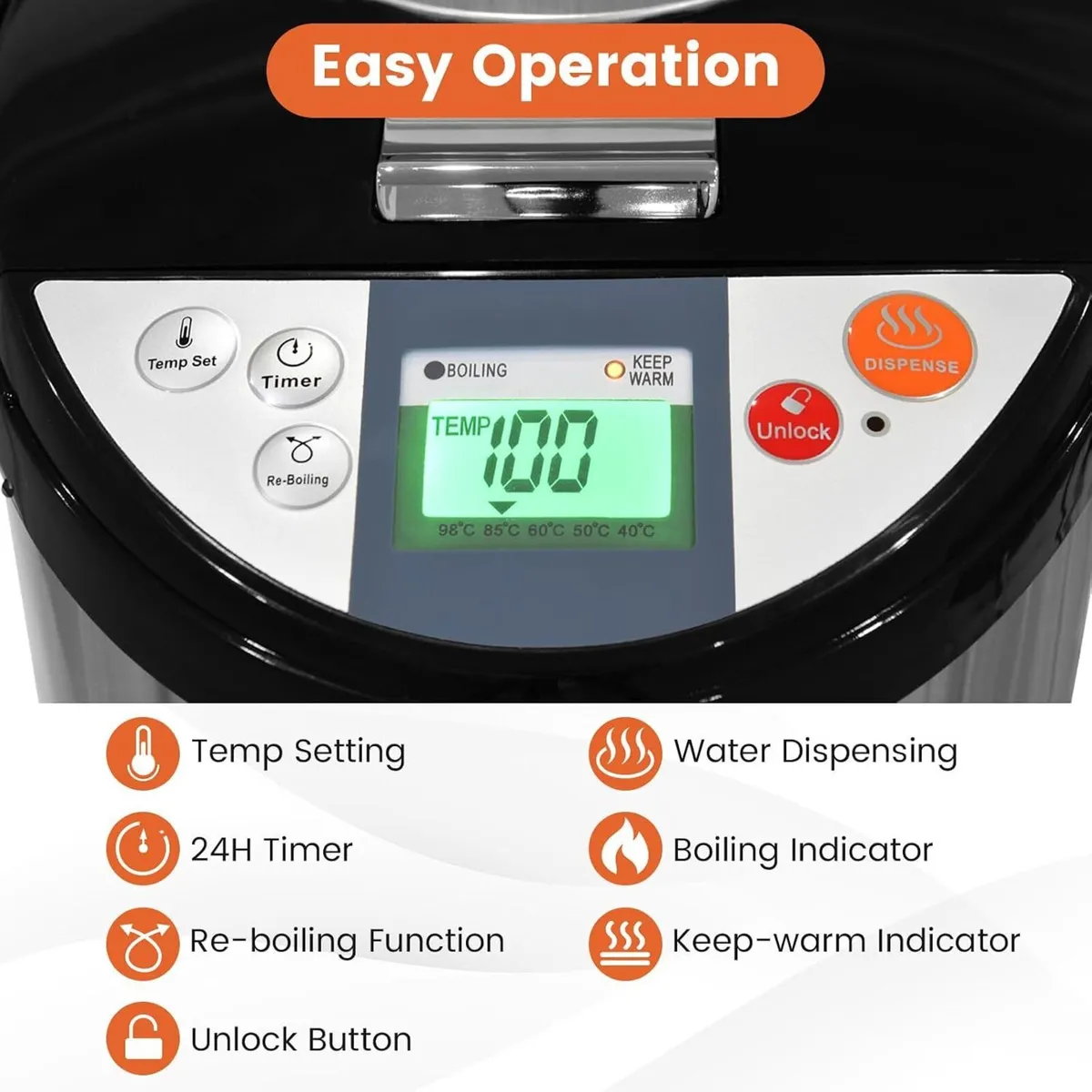 5L Hot Water Dispenser Stainless Steel Catering - Image 3