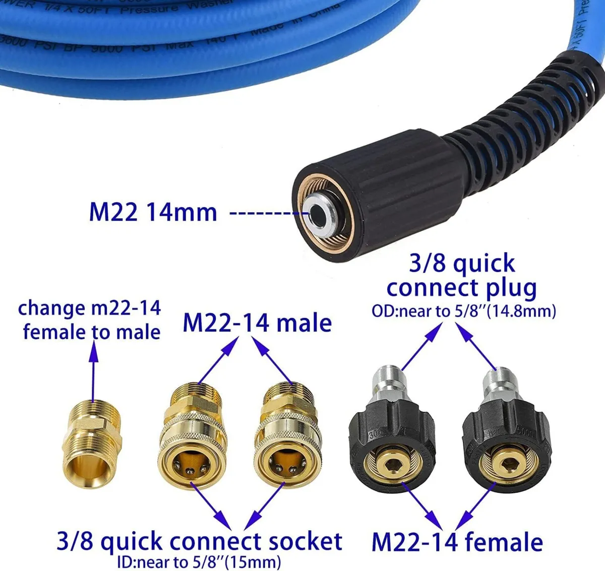 Pressure Washer Hose 100FT 30m X 1 4 - Image 2