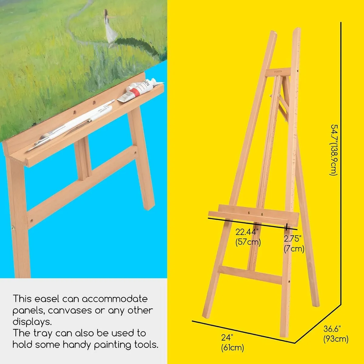 Large A-Frame Wooden Display Easel Basic - Image 2