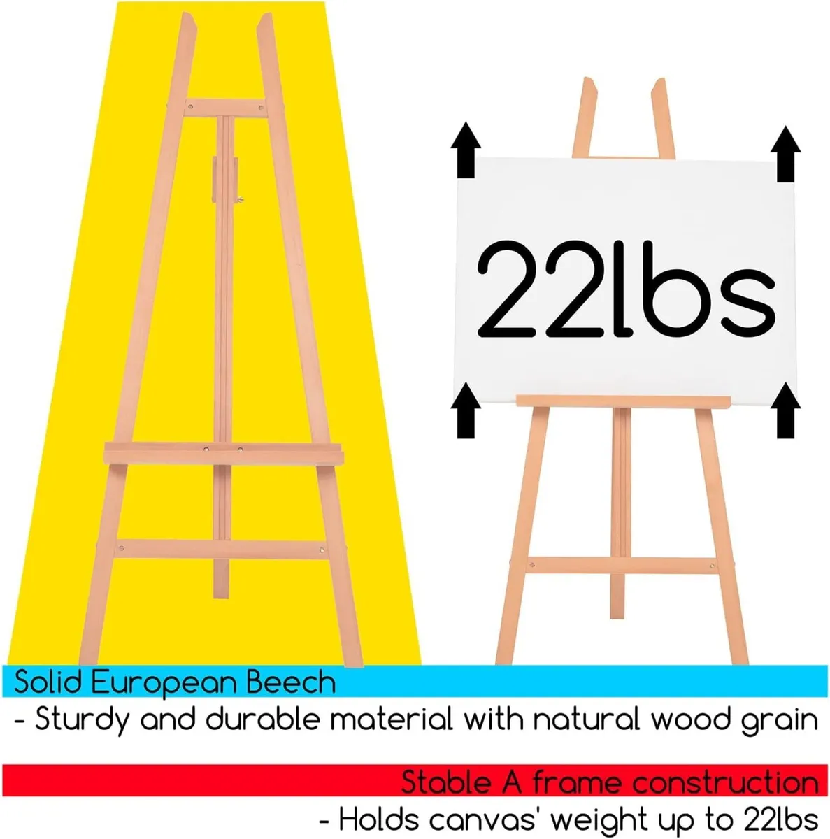 Large A-Frame Wooden Display Easel Basic - Image 4