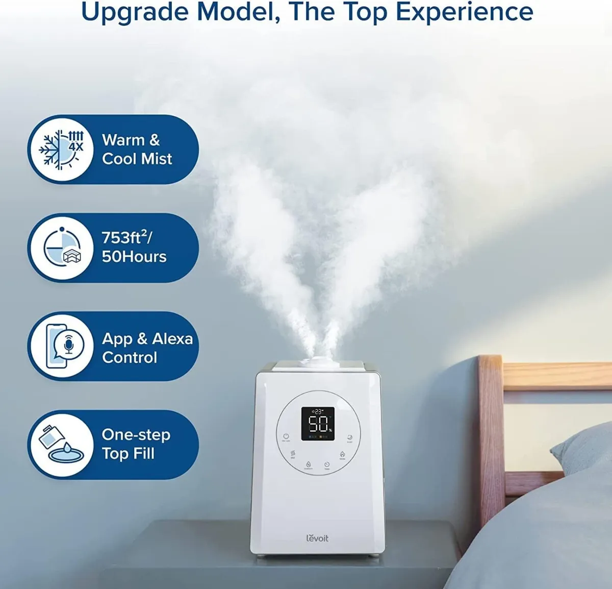 Smart Warm Cool Mist Humidifier 6L Top Fill - Image 2