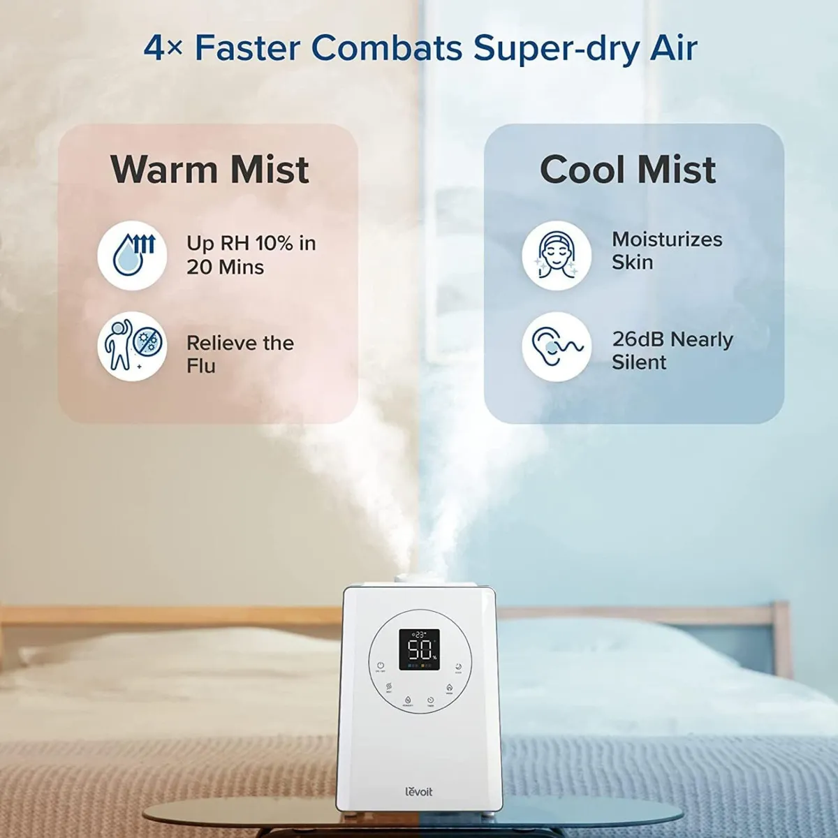 Smart Warm Cool Mist Humidifier 6L Top Fill - Image 3