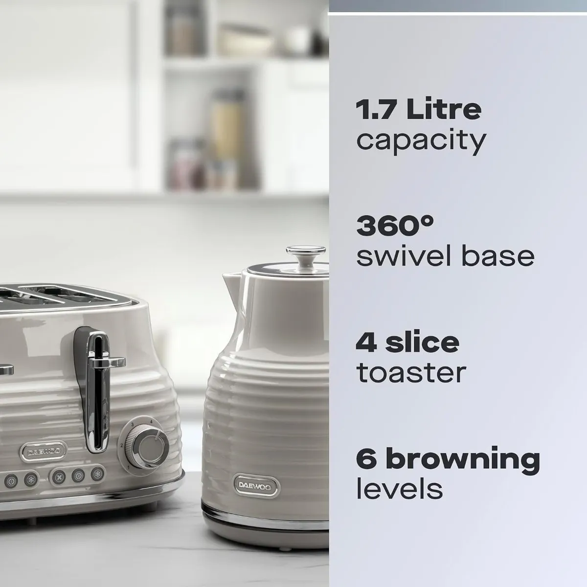 Sienna Kettle and Toaster Set 1.7L 3KW Rapid - Image 2