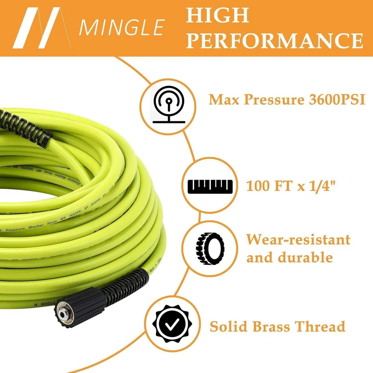 Pressure Washer Hose 30m X 1 4" M22 - Image 2