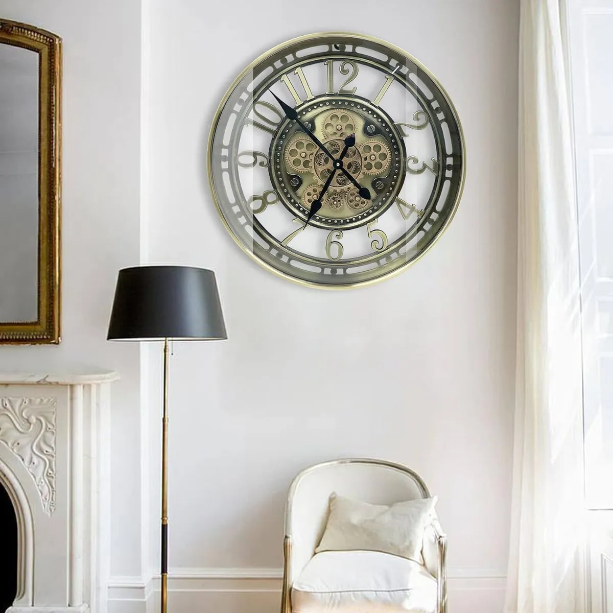 Real Moving Gears Wall Clock Large Modern Metal - Image 4