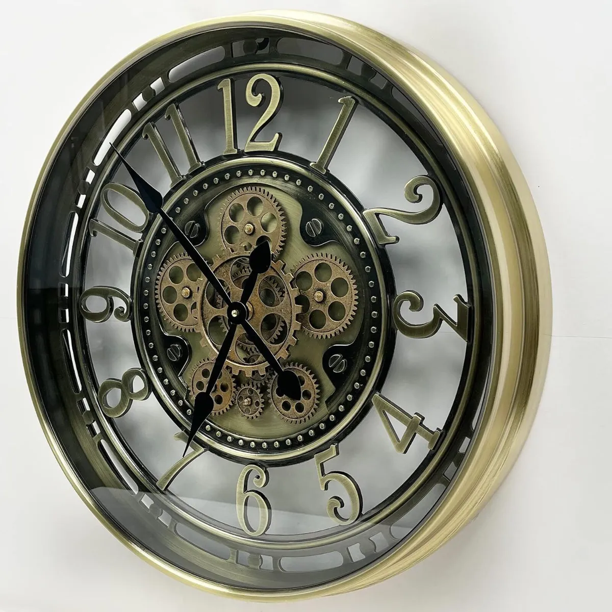 Real Moving Gears Wall Clock Large Modern Metal - Image 2
