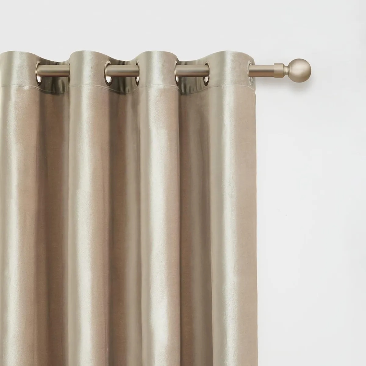 Champagne Velvet Curtains 108 Inch Length 2 Panels - Image 2