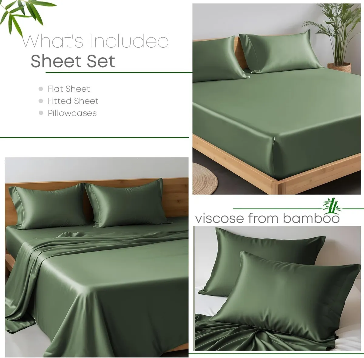 Bamboo King Bedding Set 300 Thread Count Cooling - Image 2