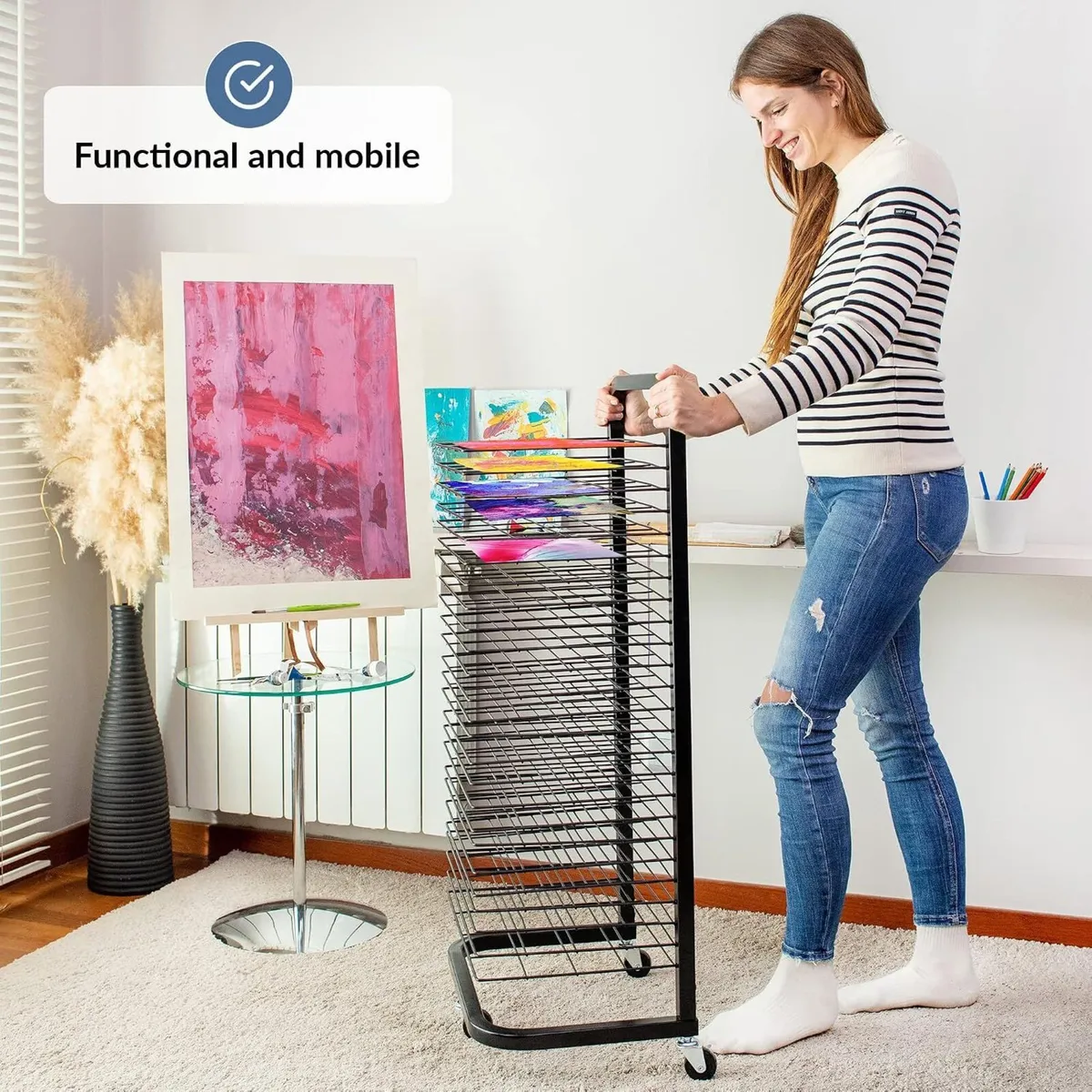 Art Drying Rack for Classroom Functional Mobile - Image 4