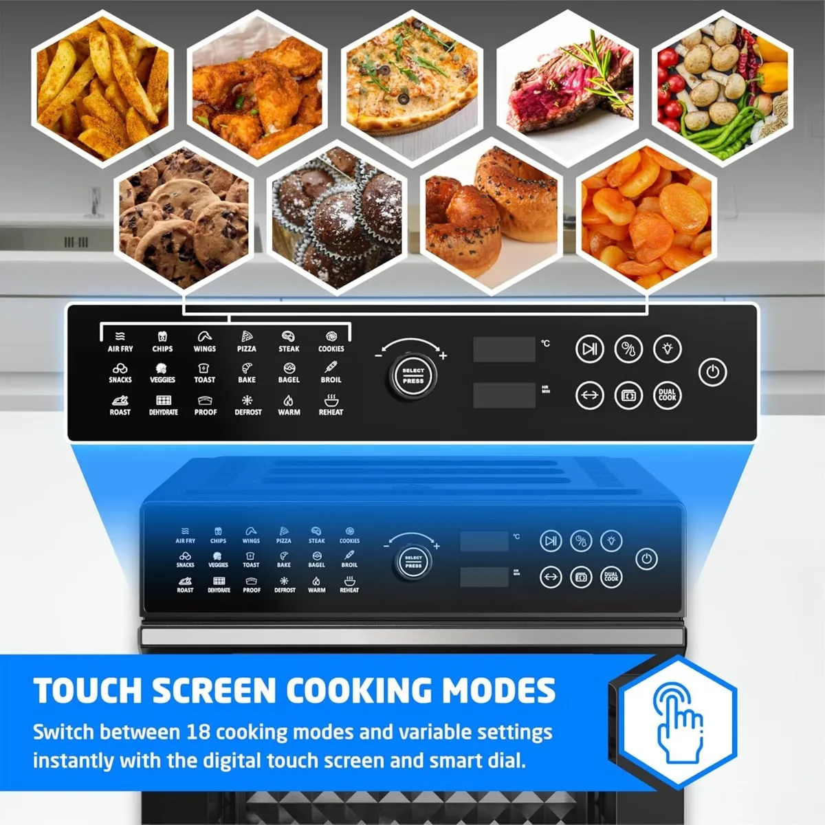 30 Litre Air Fryer Oven 1800W with Rotisserie - Image 3