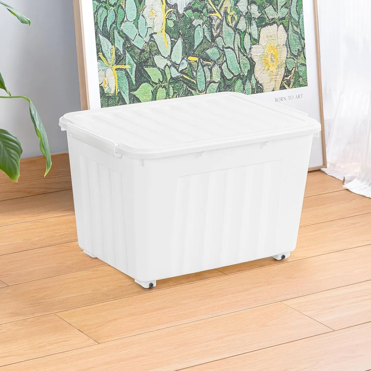 55lx6 Storage Boxes with Lids Plastic Box Wheels - Image 2
