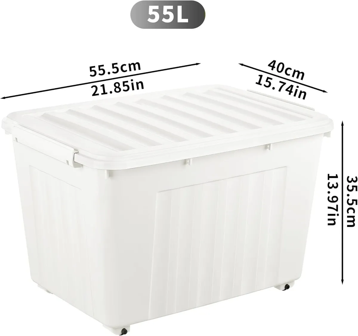 55lx6 Storage Boxes with Lids Plastic Box Wheels - Image 4
