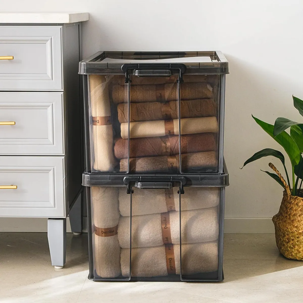 80lx3 Heavy-Duty Storage Boxes Plastic Stackable - Image 4