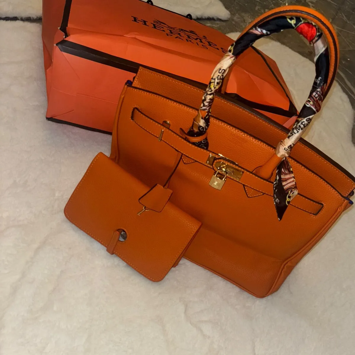 Medium burnt orange hermes bag - Image 1