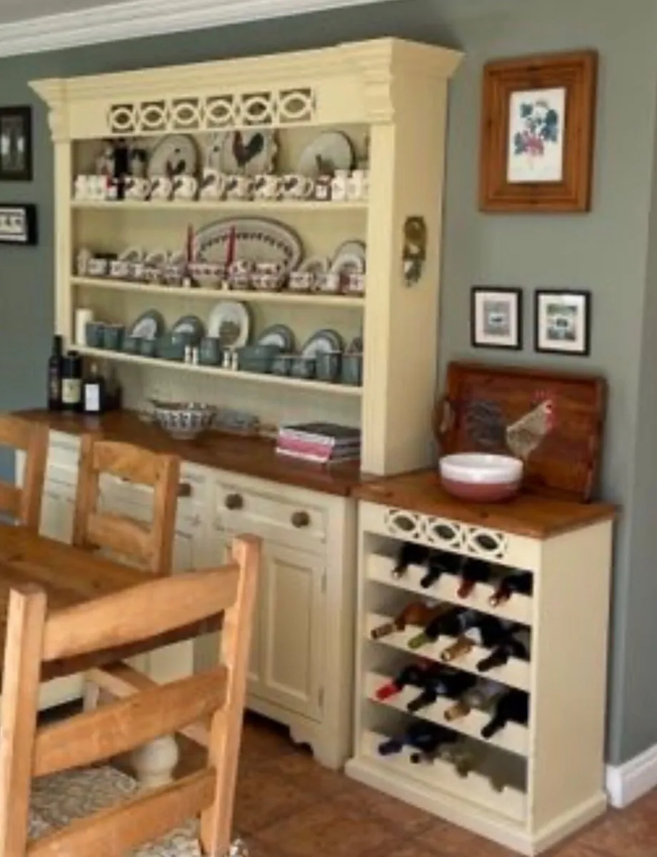 Welsh dresser/ sideboard, corner cabinet and wine - Image 1