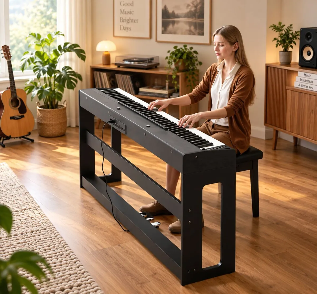 88-Key Fully Weighted Digital Piano with Furniture - Image 2