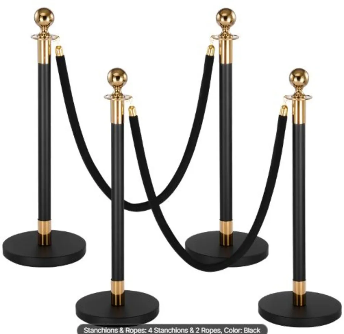 Stanchion Post, 4 Pcs Crowd Control Barrier Set - Image 1