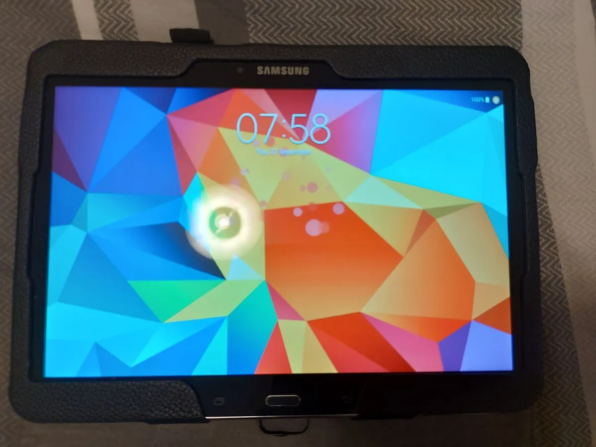 Samsung Galaxy Tab 4, 16GB, Model SM-T530, in case - Image 1
