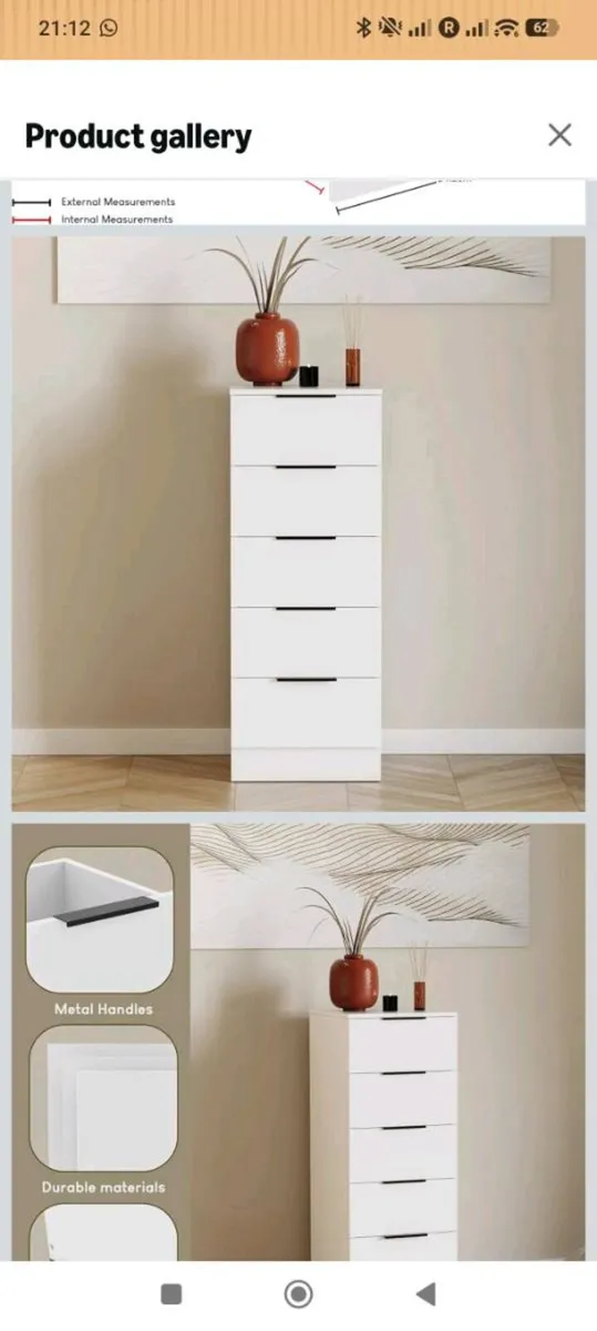 2 narrow chest of drawers - Image 1