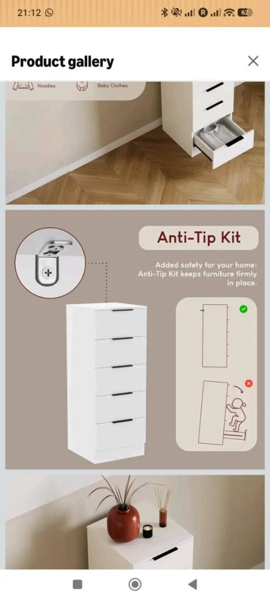 2 narrow chest of drawers - Image 3