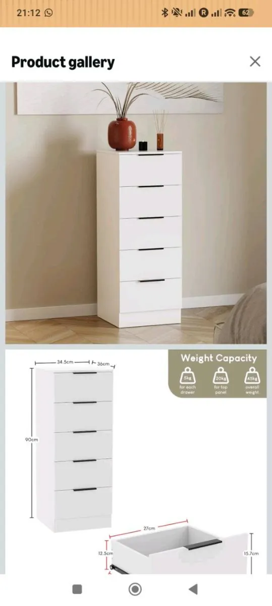 2 narrow chest of drawers - Image 4