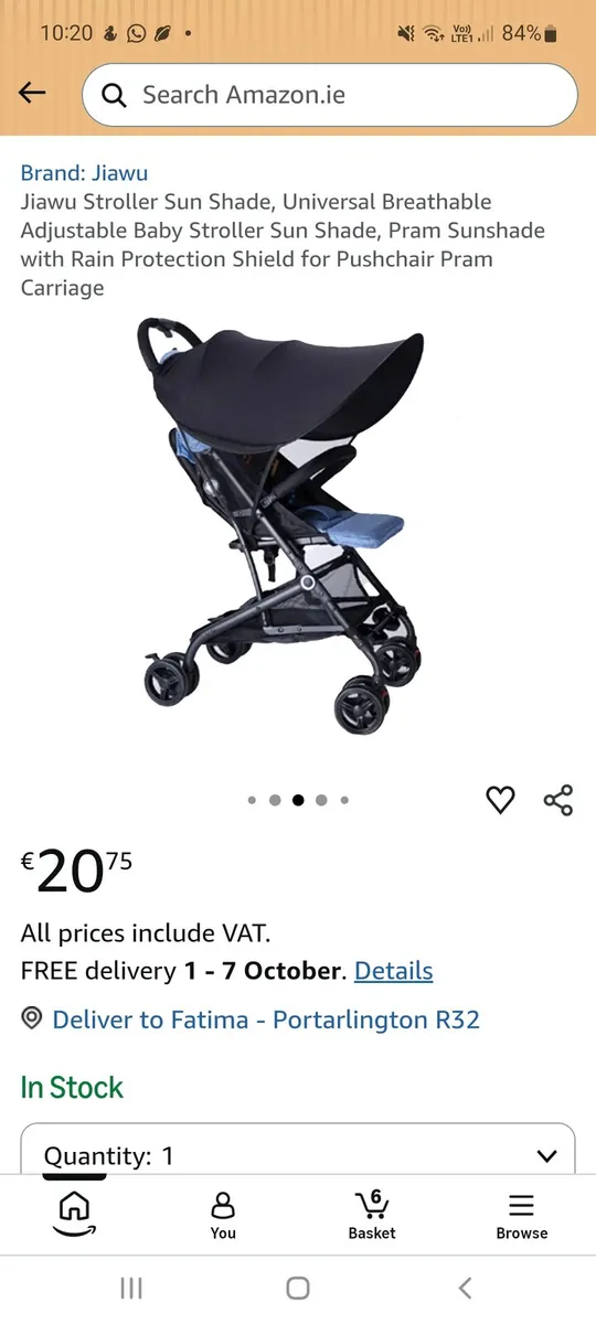 pram buggy sunshade - Image 3