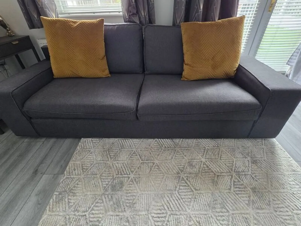 IKEA KIVIK 3-Seater Sofa + 2 Full Sets of Covers, Black & Grey - Image 1