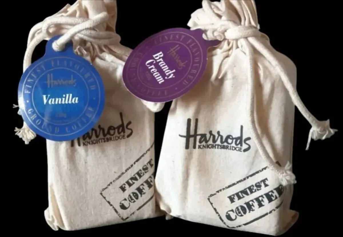 Vintage Harrods Knightsbridge Coffee Pouches - Image 1