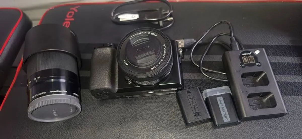 Sony Alpha a6100 Mirrorless Camera + Dual Lens Kit & Extras (Like New) - Image 1