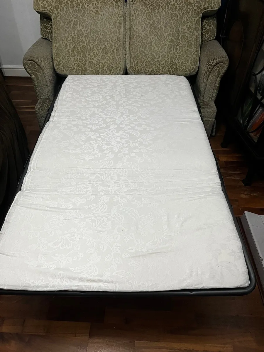 Textured velvet Floral two seater sofa/bed - Image 2