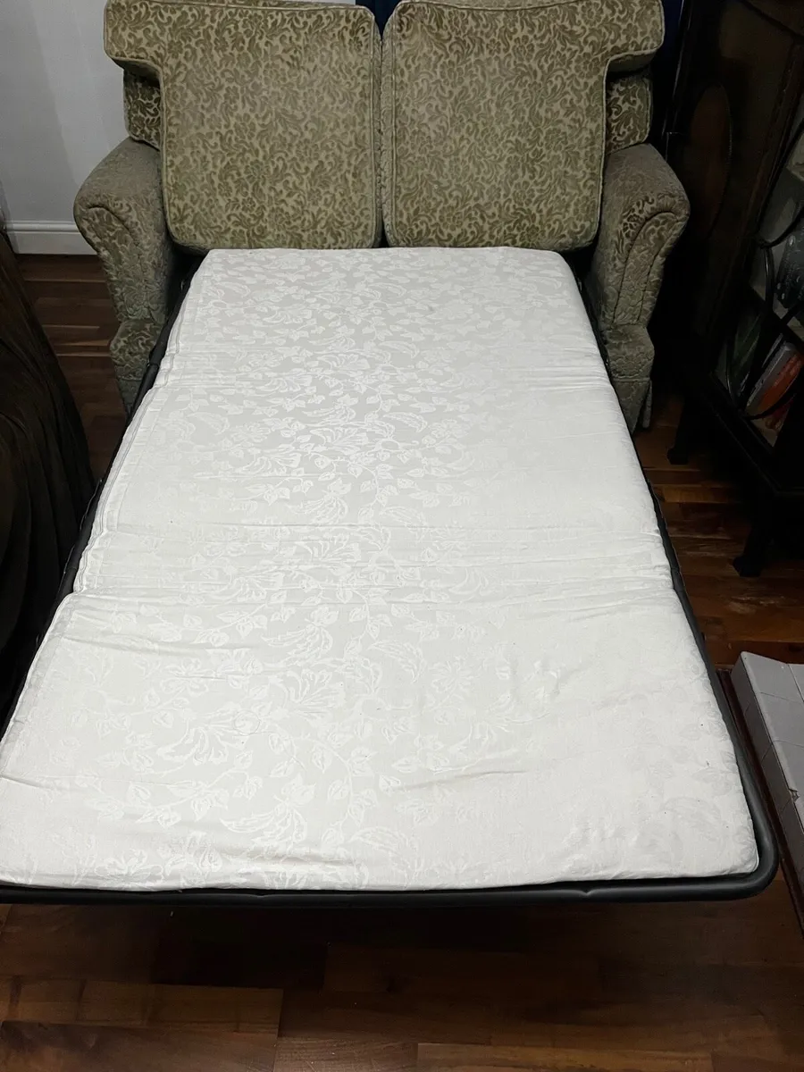 Textured velvet Floral two seater sofa/bed - Image 3