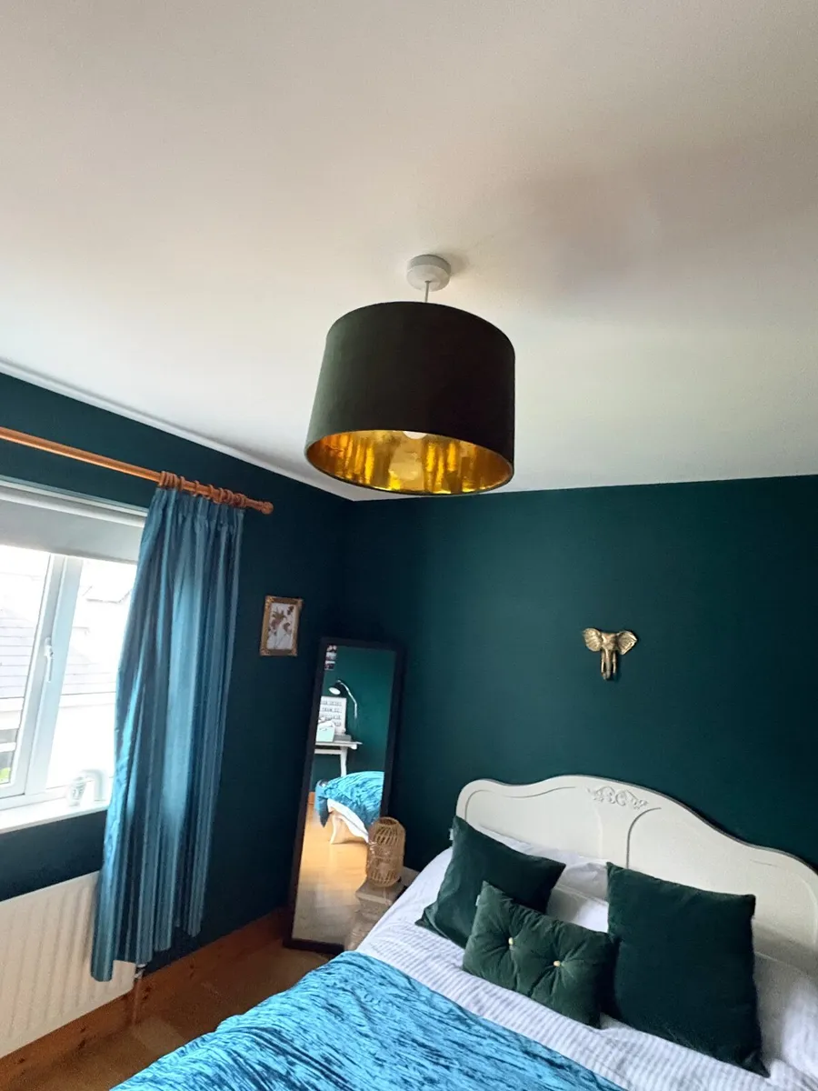Bedroom curtains, cushions, throw, mirror - Image 1