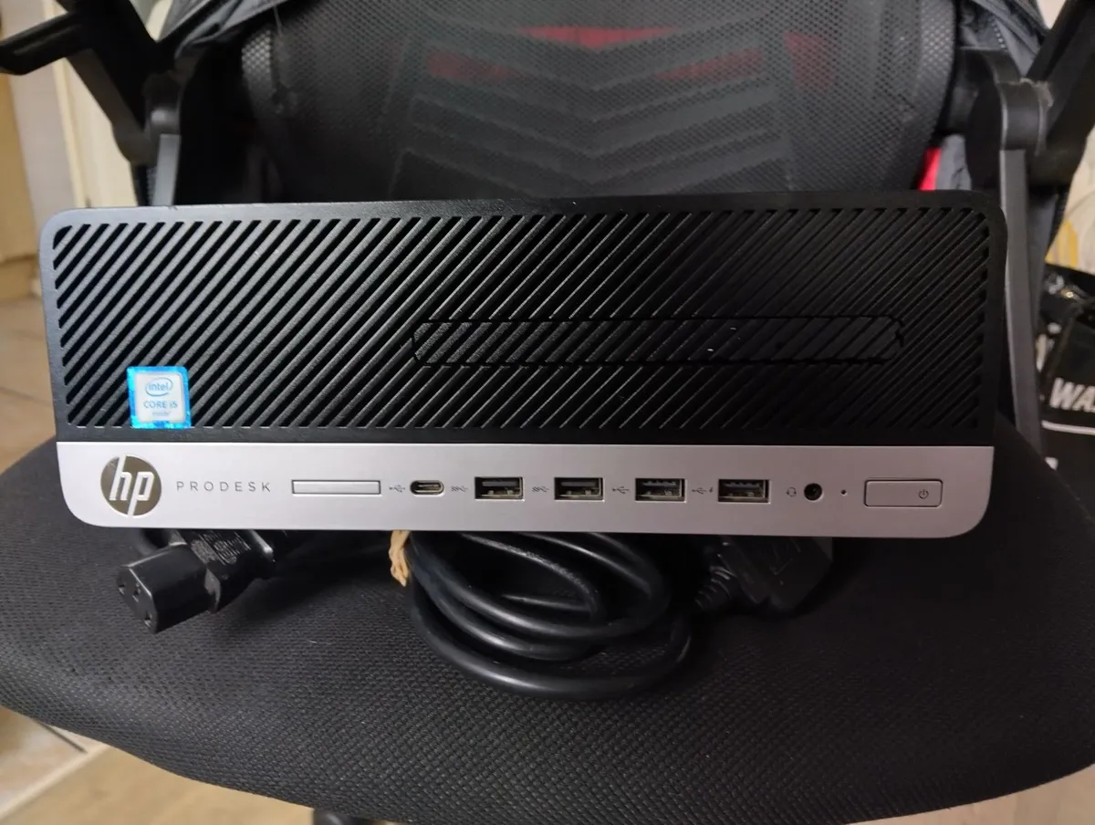 HP ProDesk 600 G3 SFF (i5 6th Gen) and power cable - Image 1