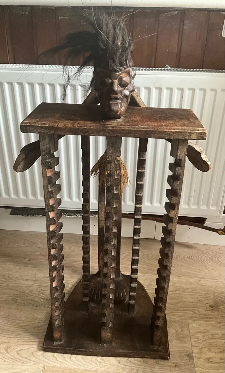 Vintage AfricanTribalArt,Hand Carved CD Holder - Image 2