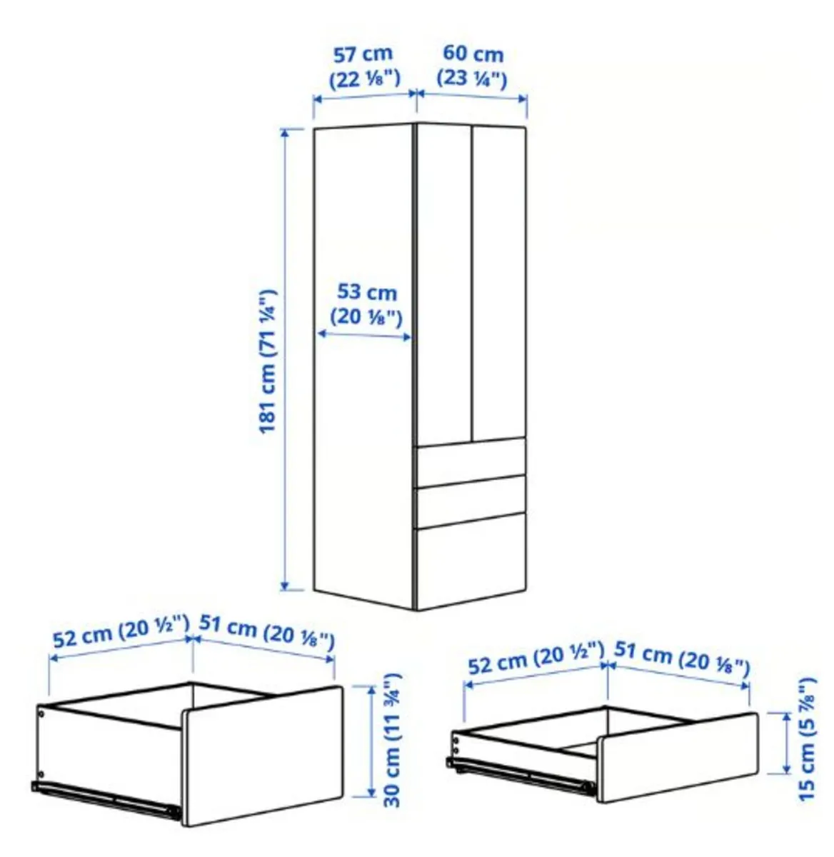 Wardrobe IKEA 60x57x181 | Only 2 months of use - Image 2