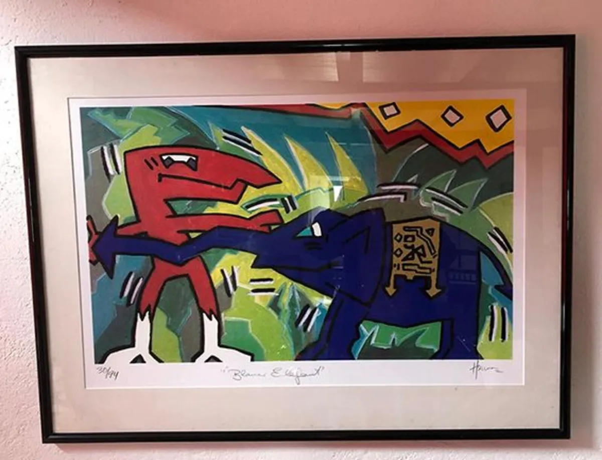 Limited Edition Print 30/94  Blue Elephant Hermann - Image 1