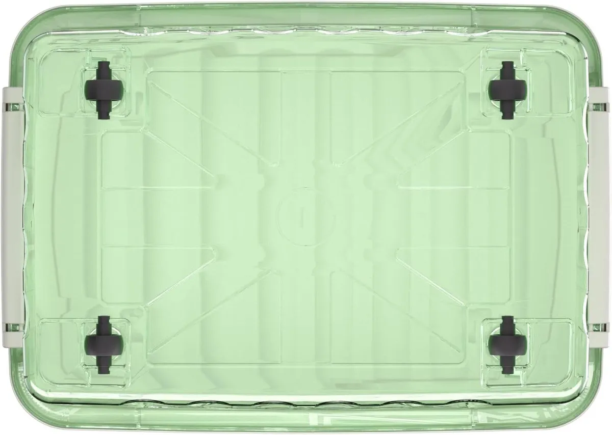 80lx6 Plastic Storage Boxes with Wheels Lidded - Image 3