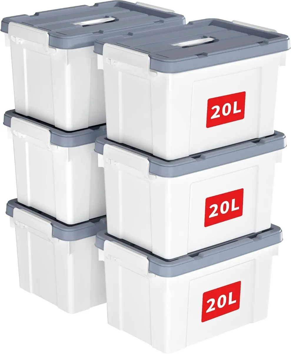 90lx6 Storage Boxes Carry Plastic Box with Lids - Image 1