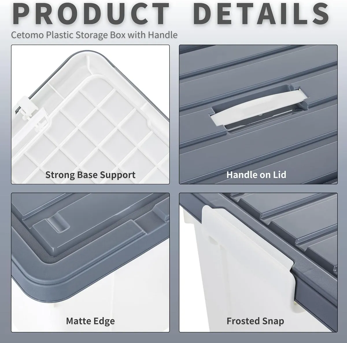 90lx6 Storage Boxes Carry Plastic Box with Lids - Image 2