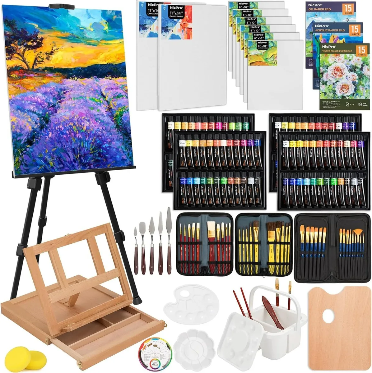 158pcs Deluxe Large Painting Kit with Metal - Image 1