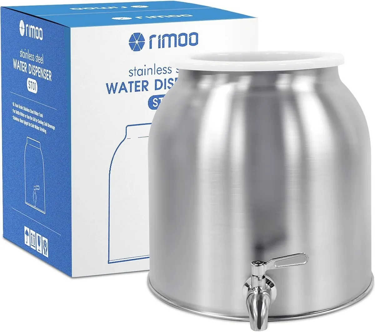 Stainless Steel Water Dispenser 2.5gal 8L Drink - Image 1