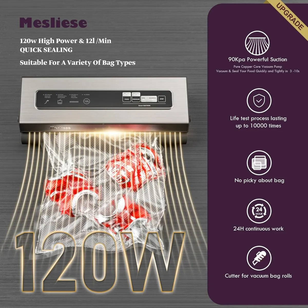 6in1 Vacuum Sealer Dry Moist Modes 2 Bag - Image 3