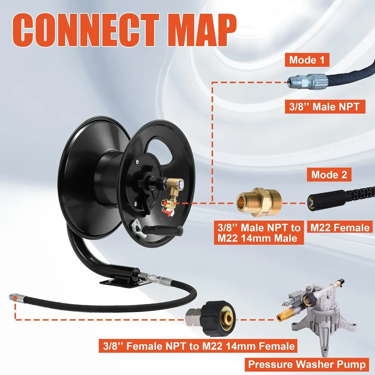 Pressure Washer Hose Reel 100FT X 3 8 - Image 4