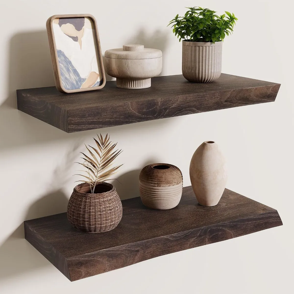 Floating Shelves for Wall Rustic Solid Elm - Image 1