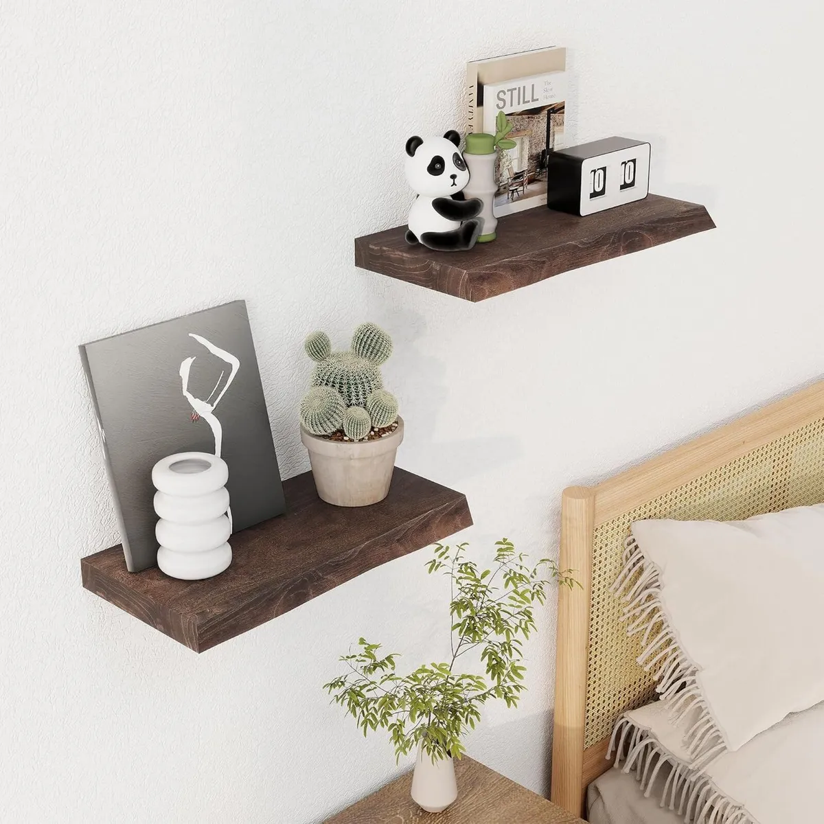 Floating Shelves for Wall Rustic Solid Elm - Image 2