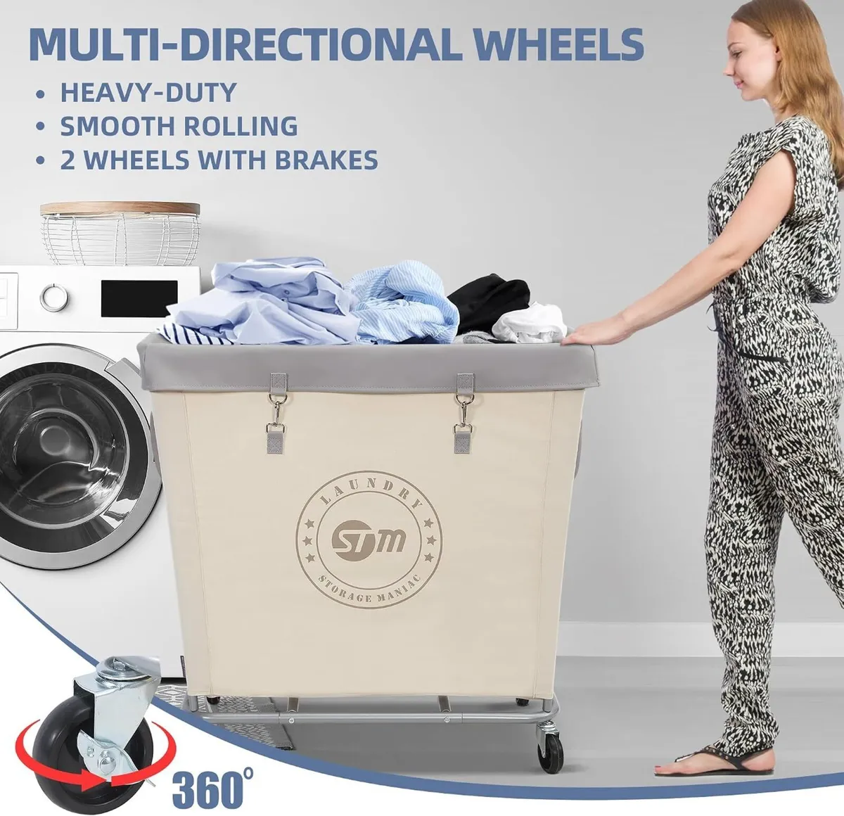 Laundry Hamper with Heavy Duty Steel Frame 320 - Image 4