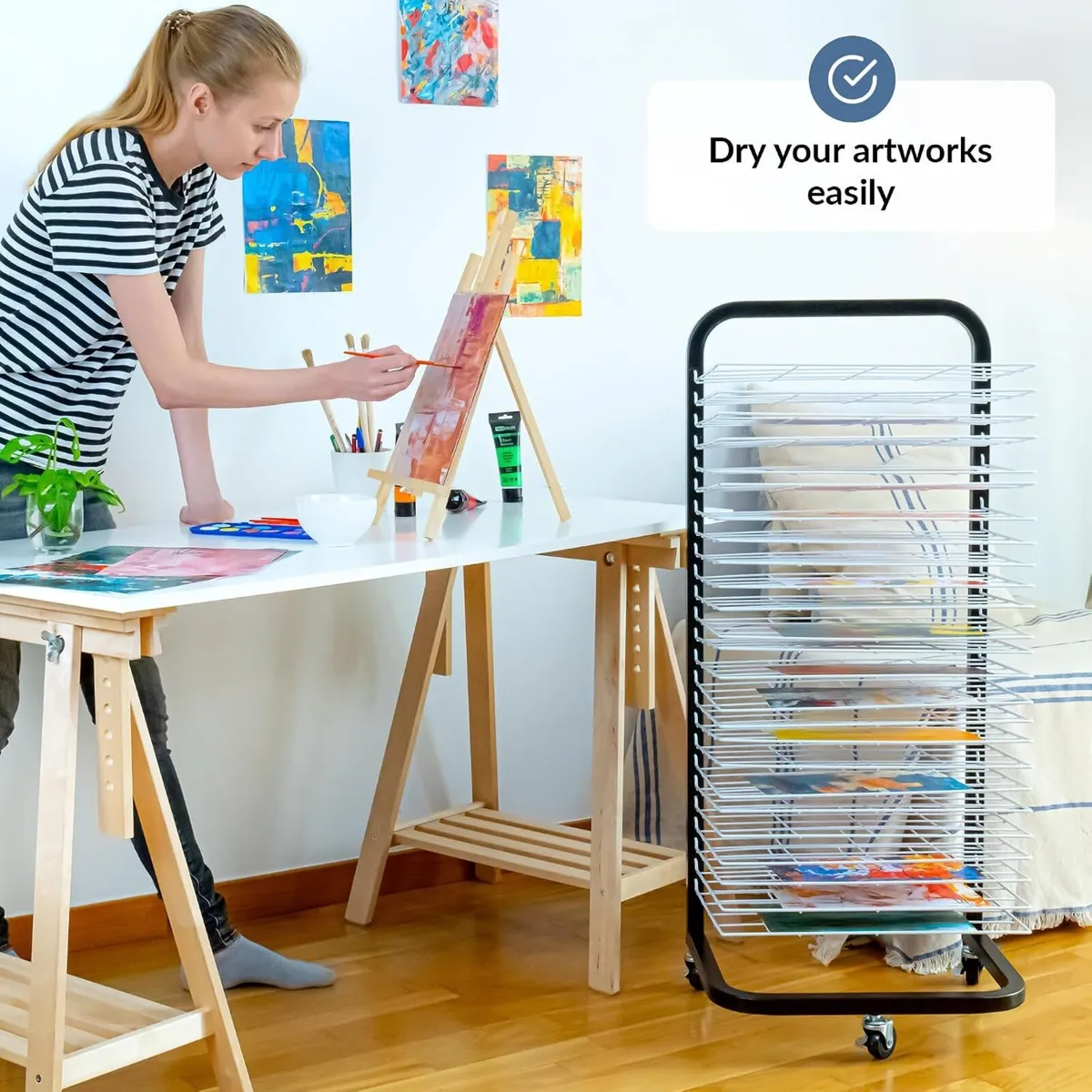 Art Drying Rack for Classroom Functional Mobile - Image 2