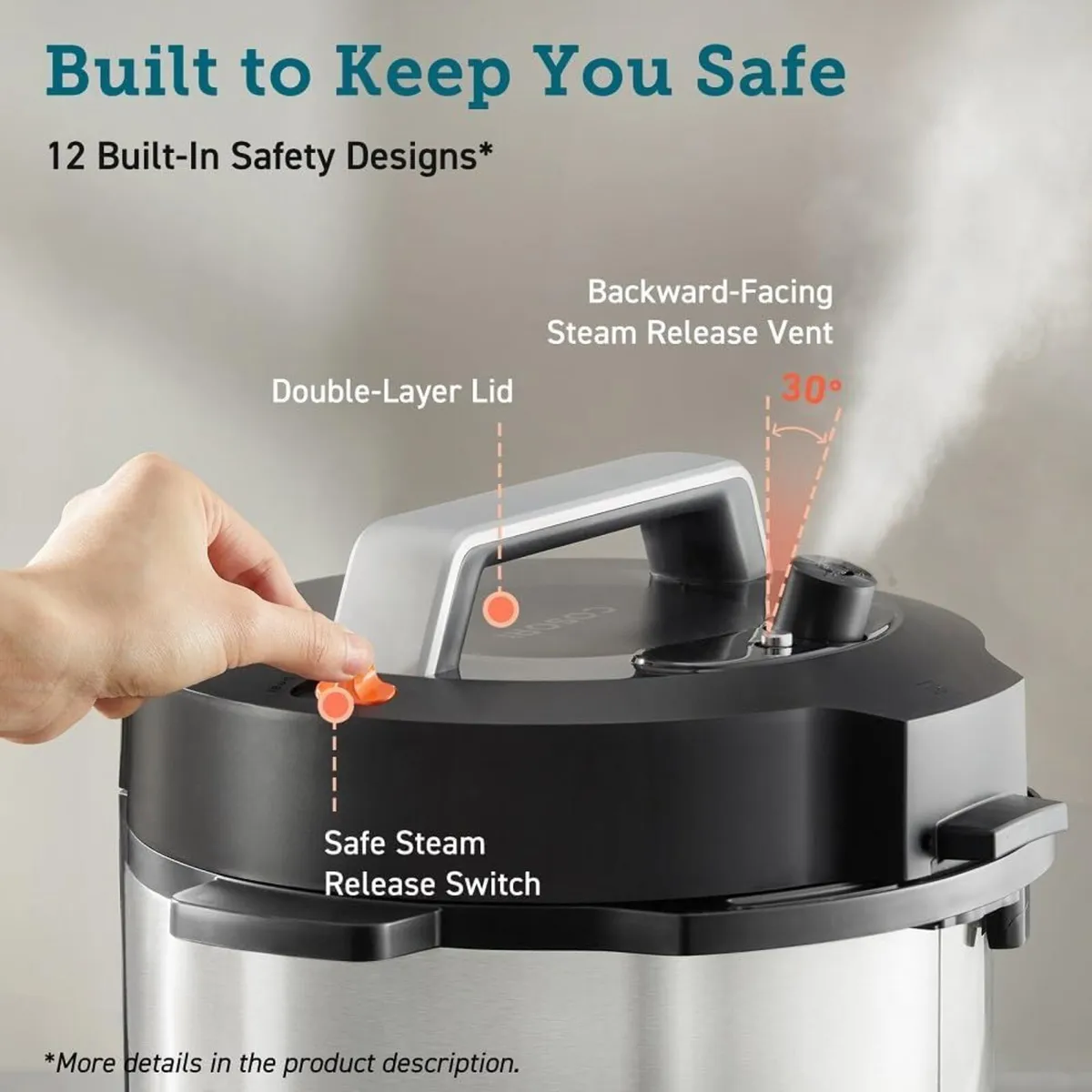 Electric Pressure Multi Cooker 5.7L Ceramic - Image 4