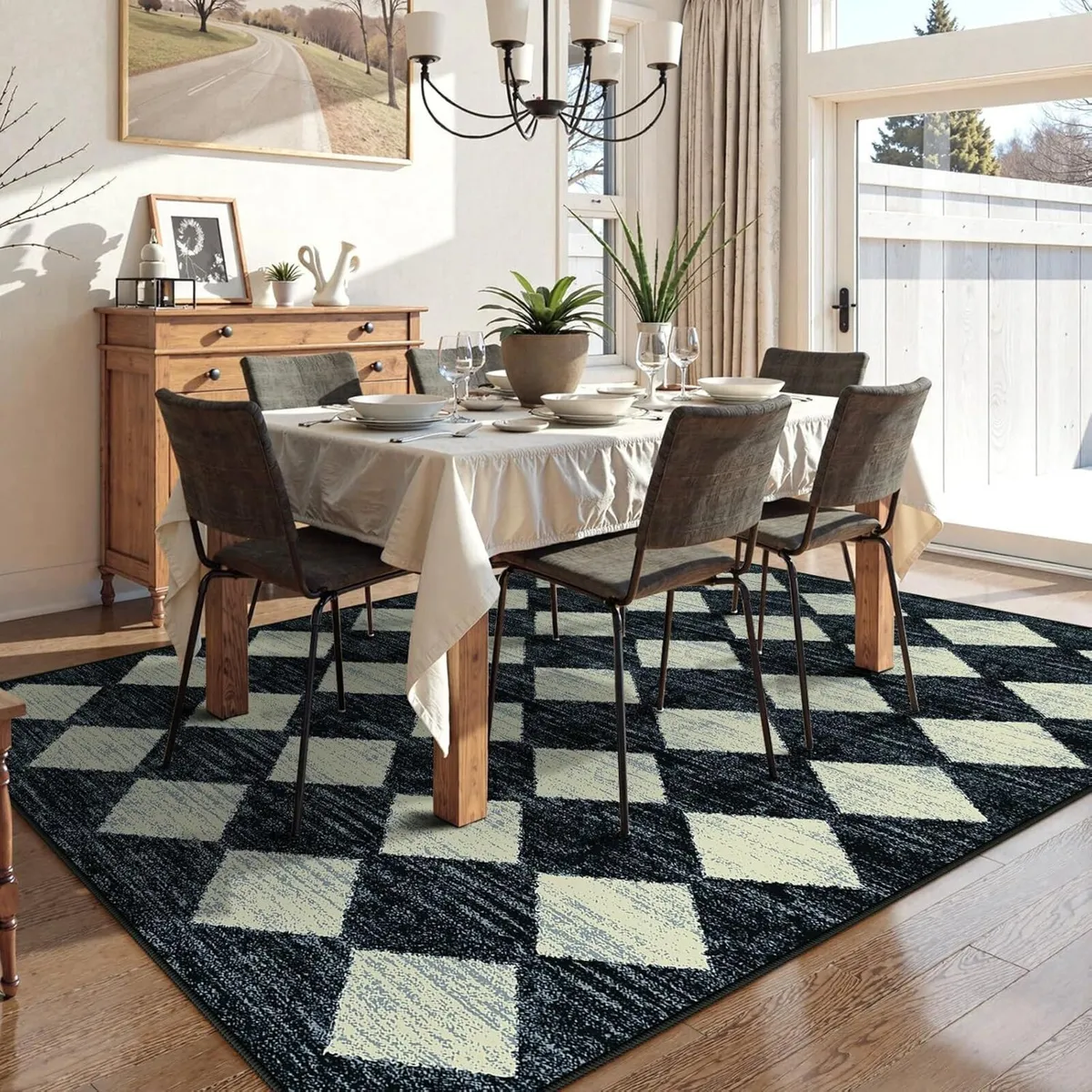 Washable Area Rug Soft Large Bedroom Non - Image 3